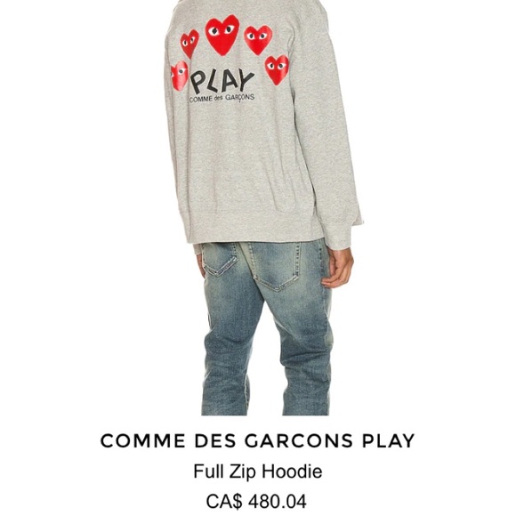 CDG PLAY Full Zip Hoodie - Picture 3 of 3
